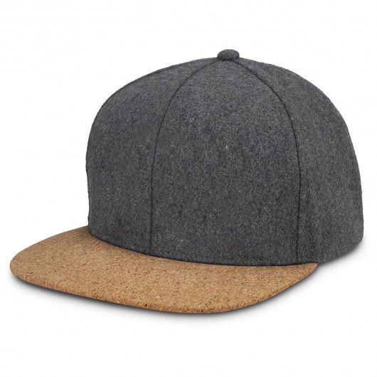 Charcoal Cork Heather Flat Peak Caps